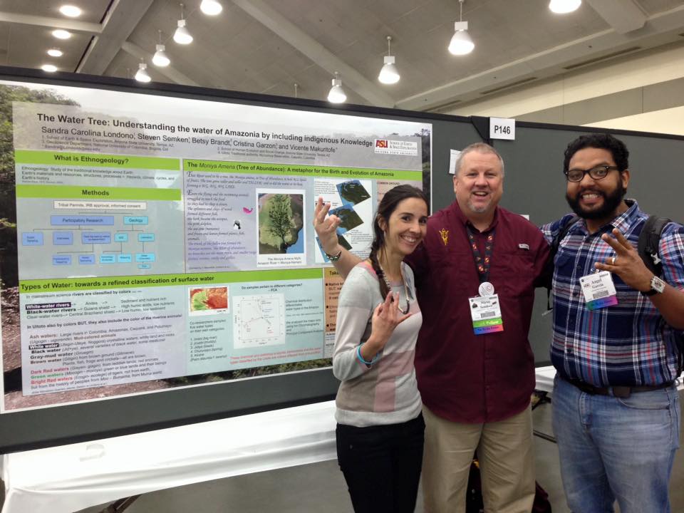Graduate students presenting ethnogeological research at a GSA annual meeting.