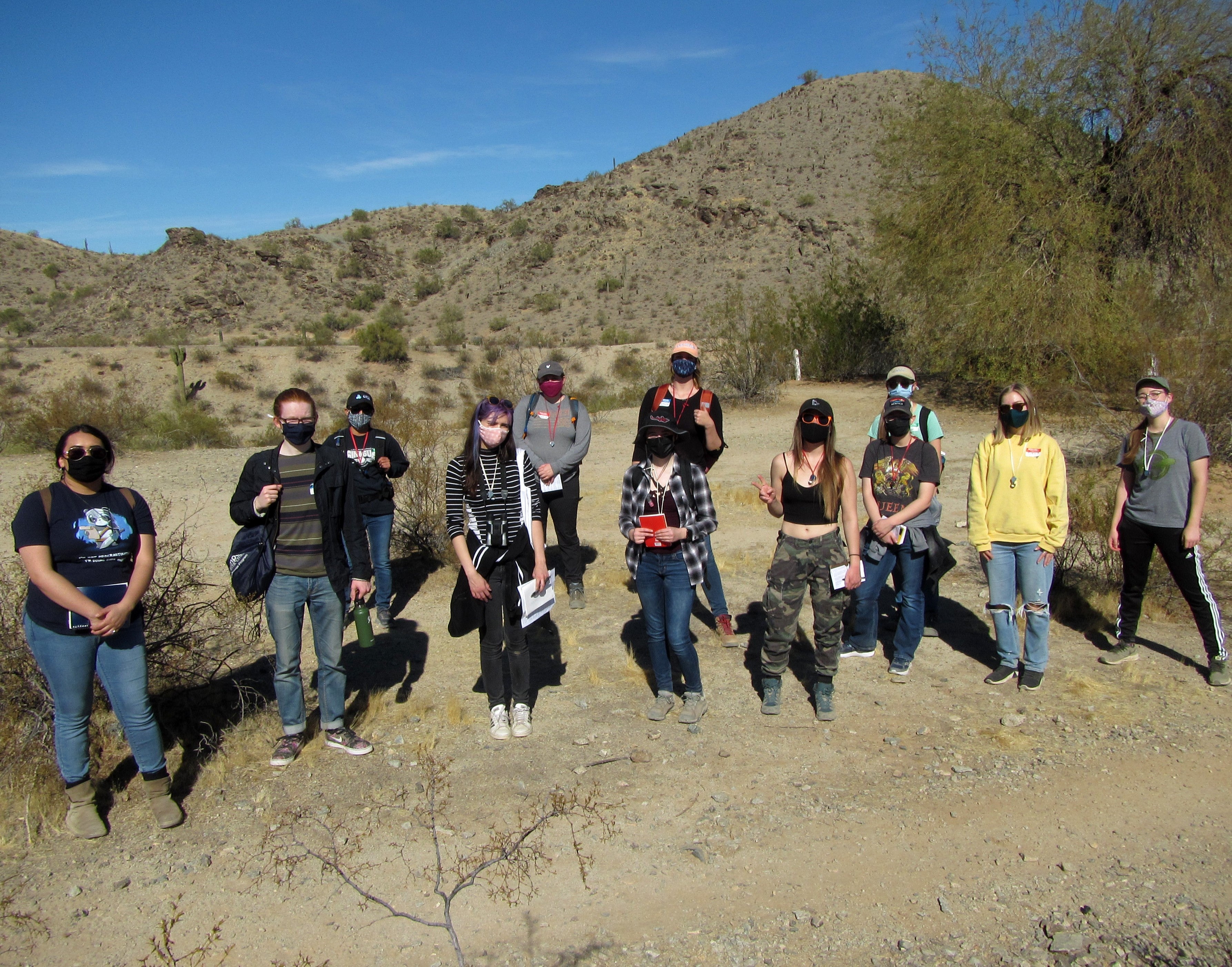 Sonoran Desert Field Botany students at South Mountain Jan 2021