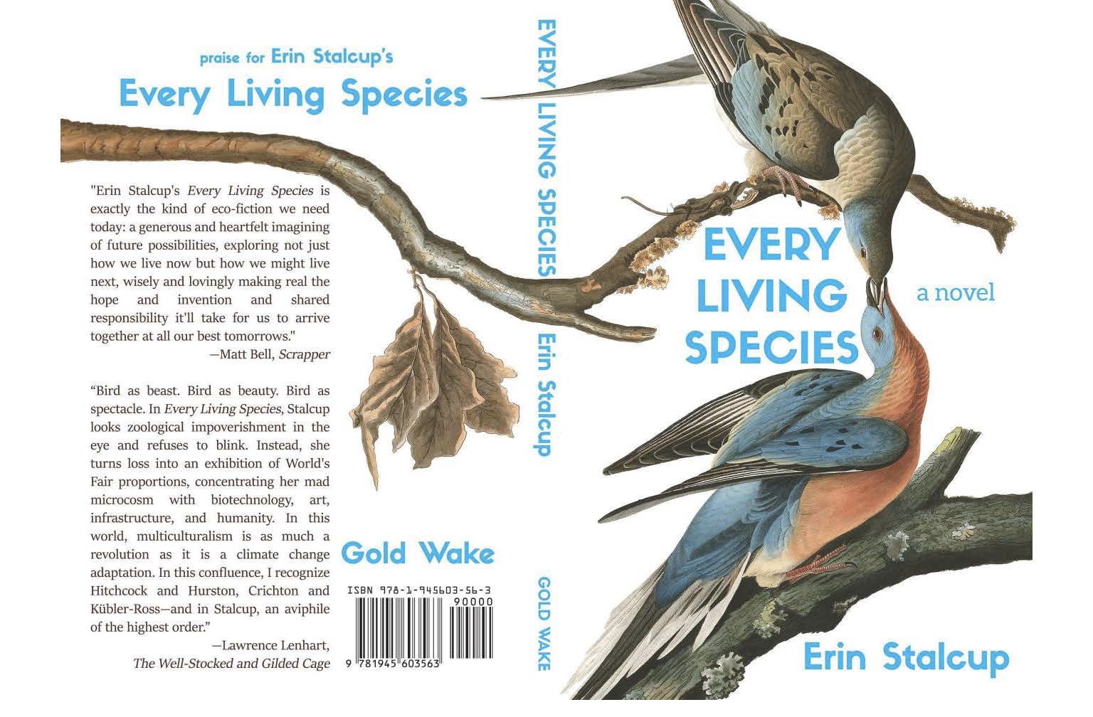 The cover of Erin's novel, Every Living Species.