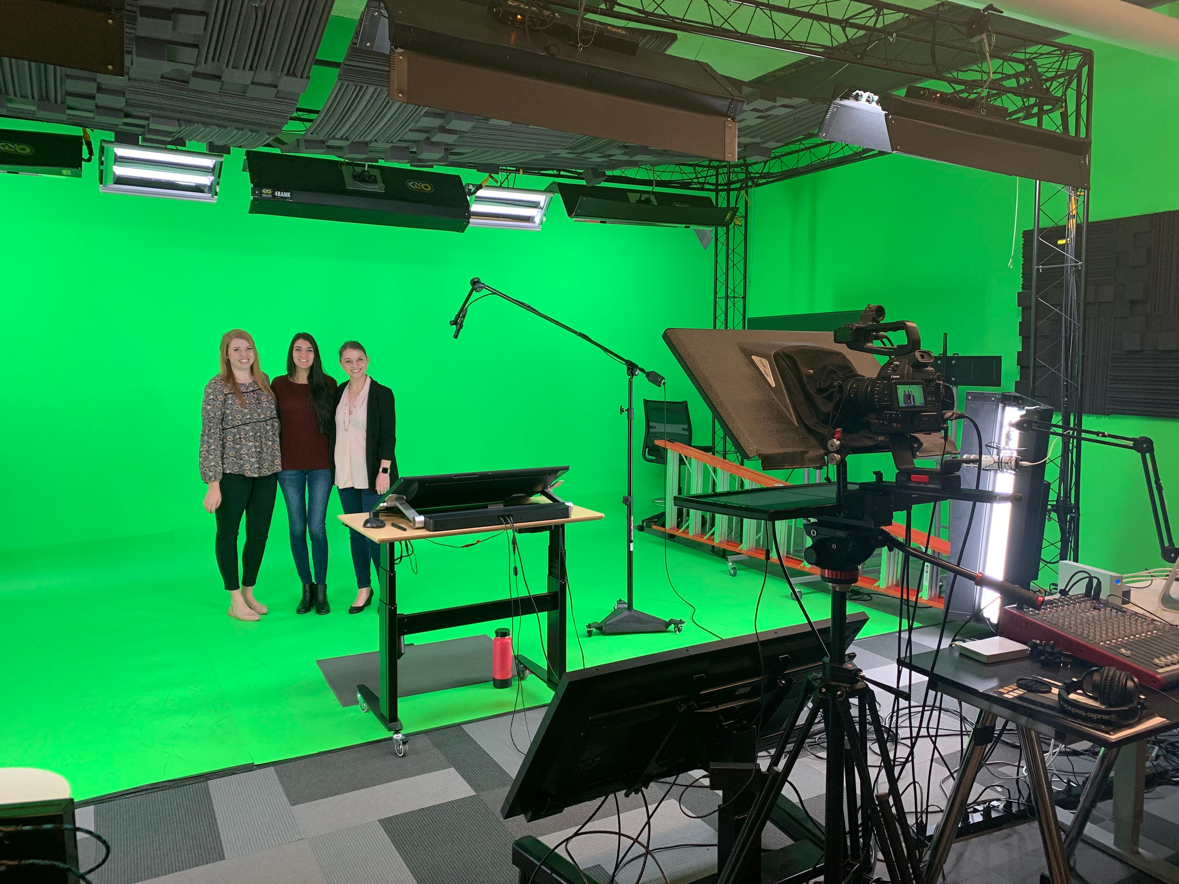 Filming in ASU Online Studio with graduate students