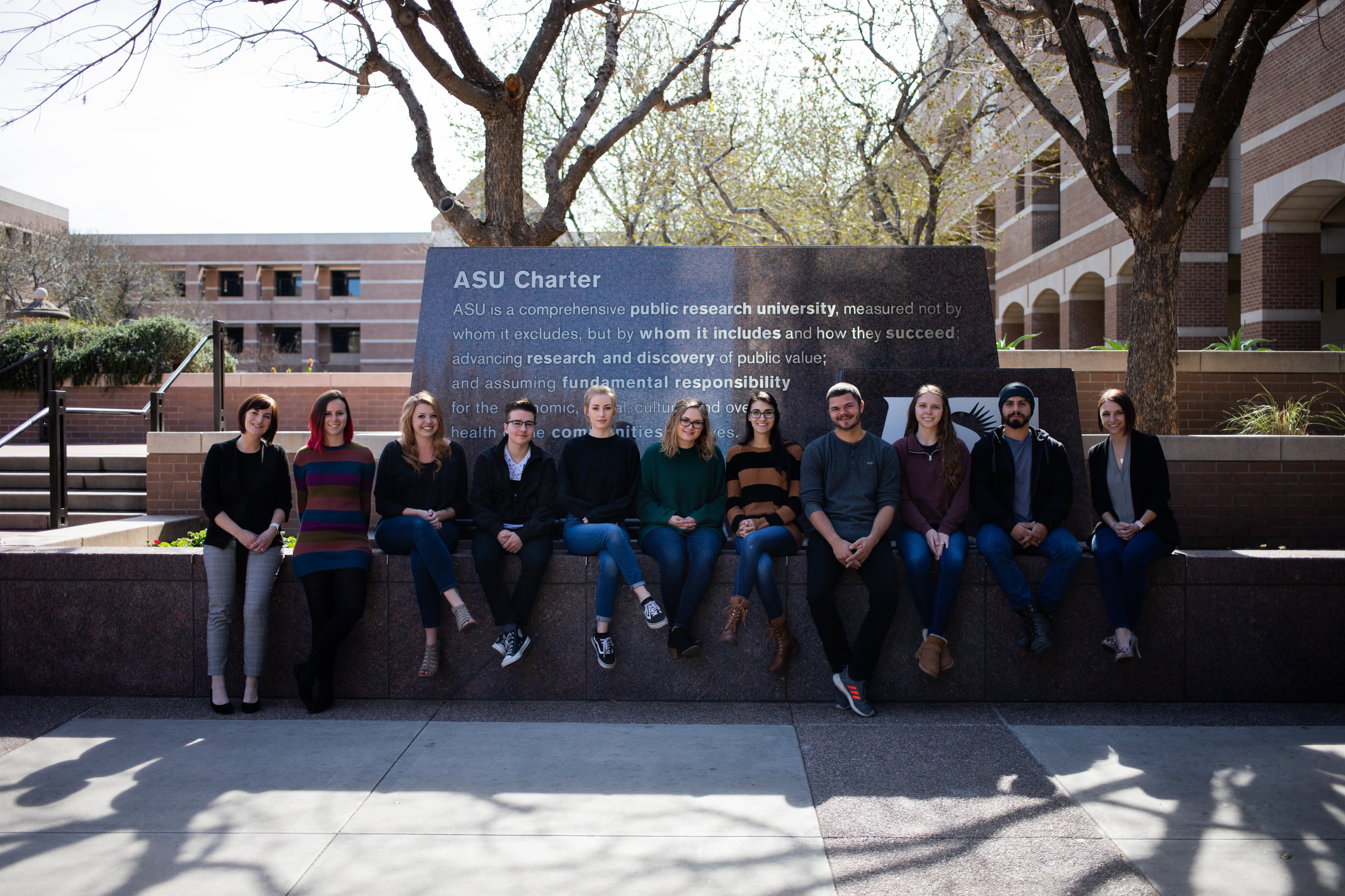 CLJ Lab photo in front of ASU Charter_Spring 2020