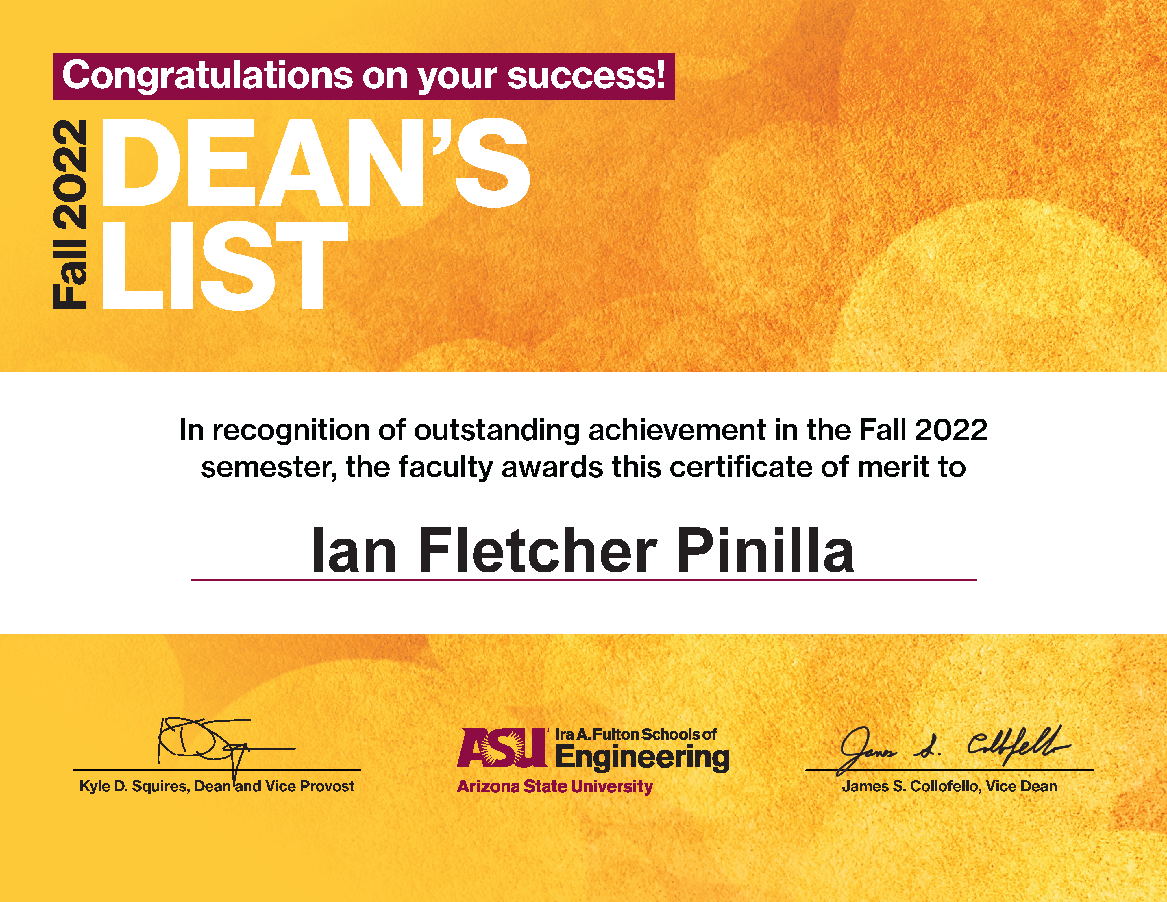 Fall 2022 Dean's List