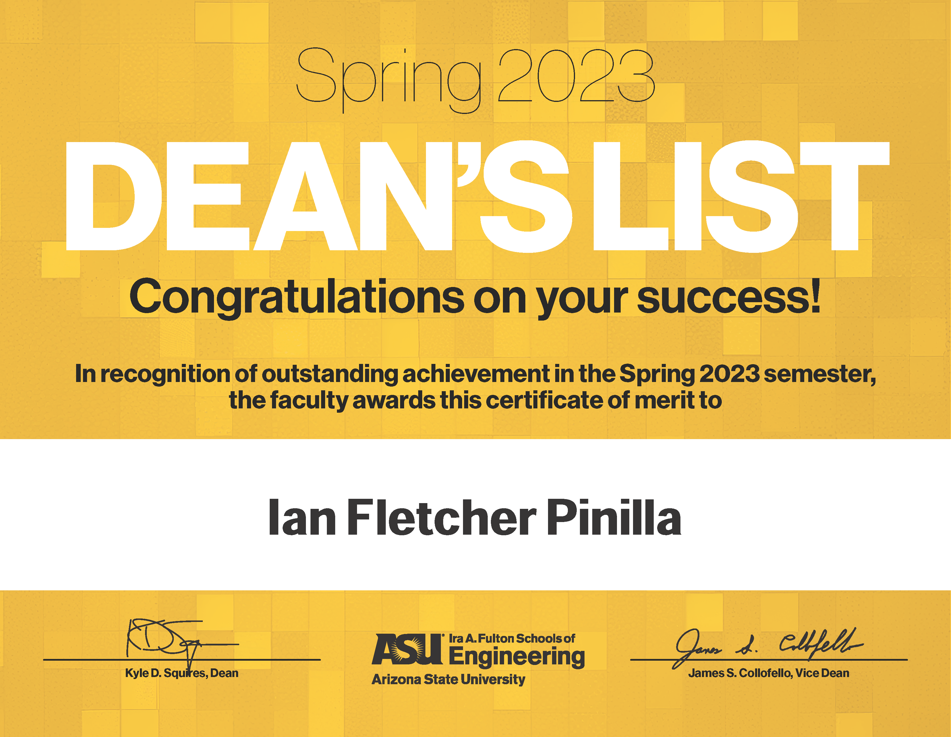 Spring 2023 Dean's List