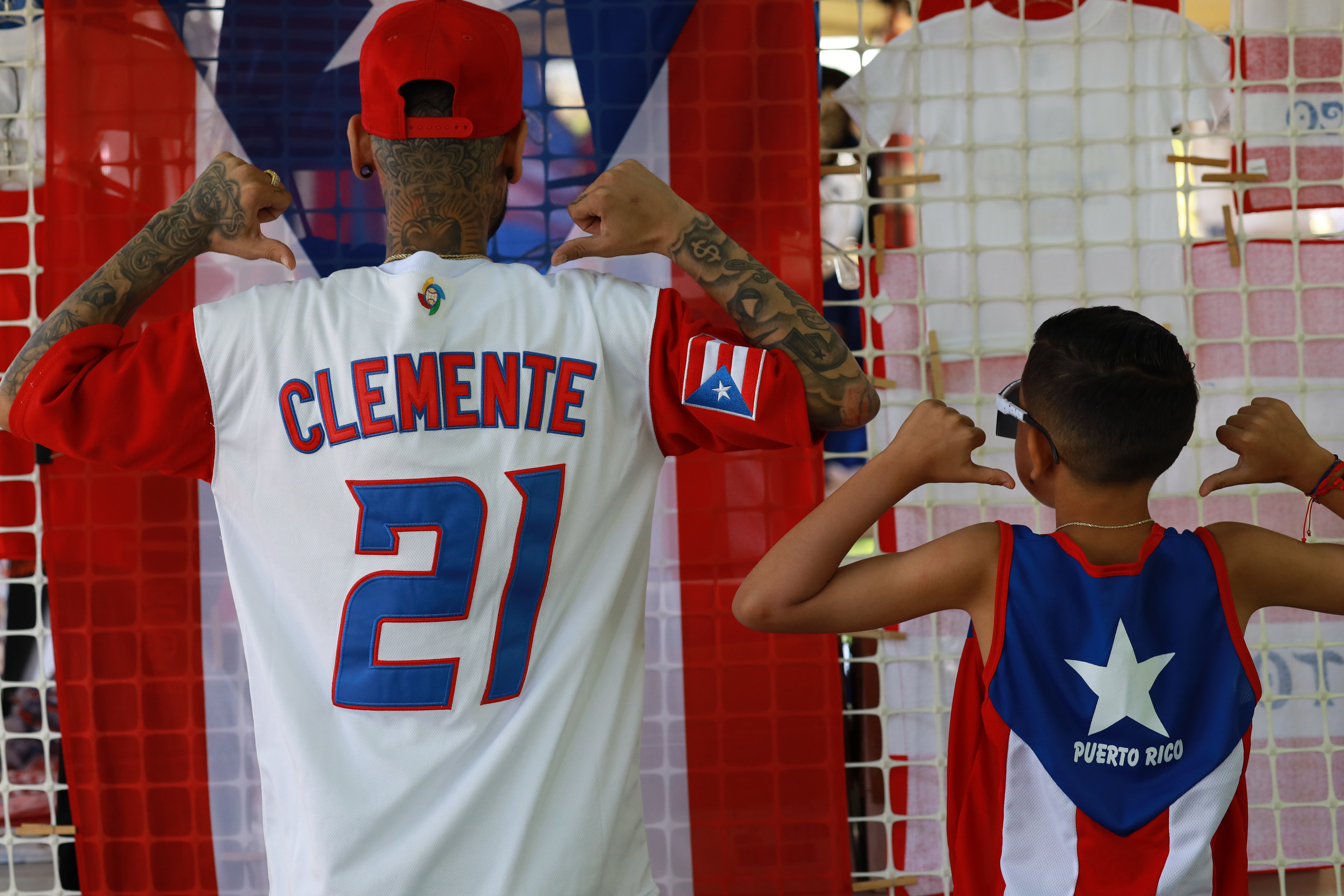 Father and Son Repping Puerto Rican Pride