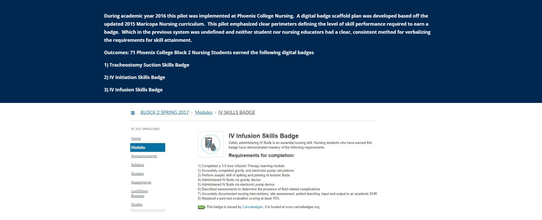 Digital Badging- Nursing Student Micro Credentialing Project