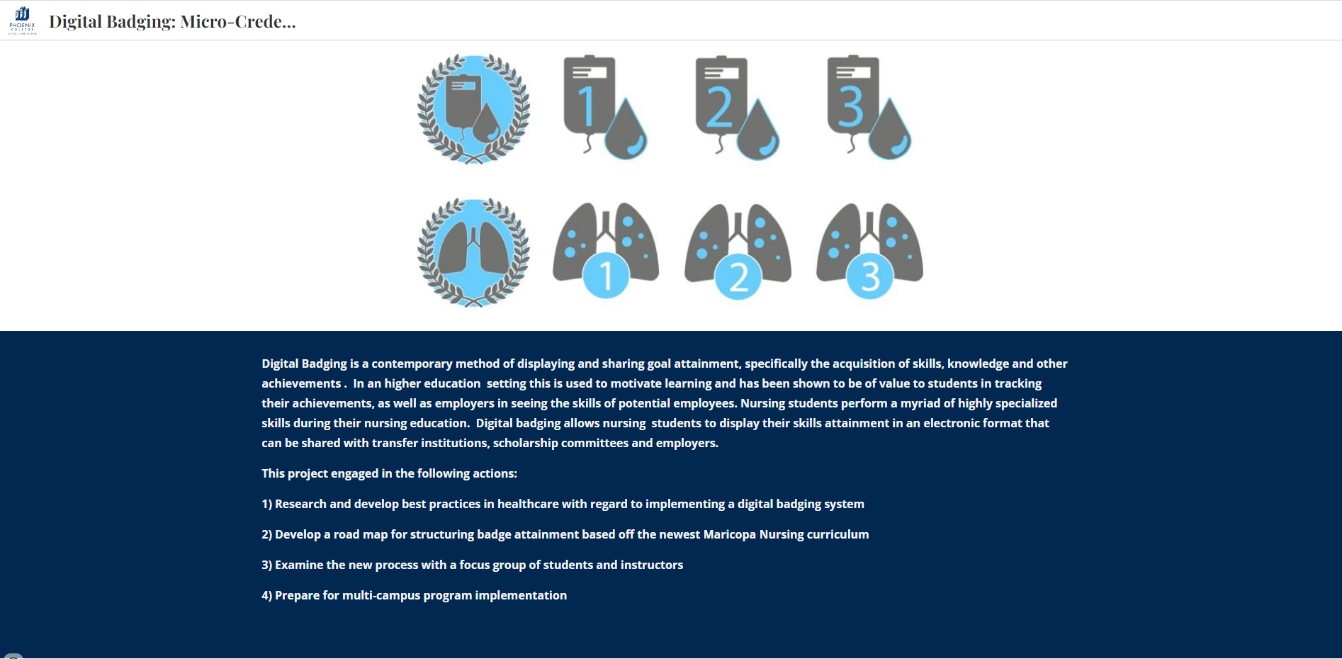 Digital Badging- Nursing Student Micro Credentialing Project